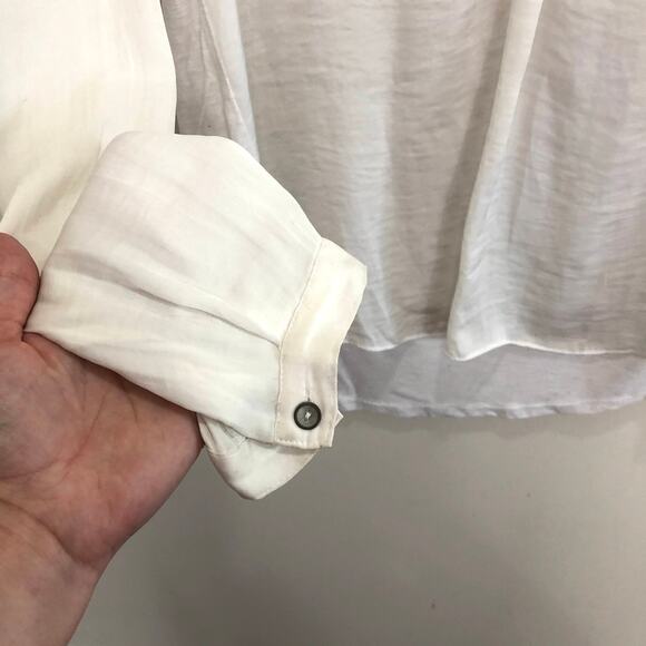 Anthropologie Dolan Semi-Sheer White Blouse Medium - Picture 2 of 9